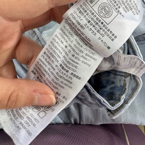 Levis Jeans Womens 30 Blue 721 High Rise Skinny Distressed Ripped Denim Pants - Picture 4 of 7